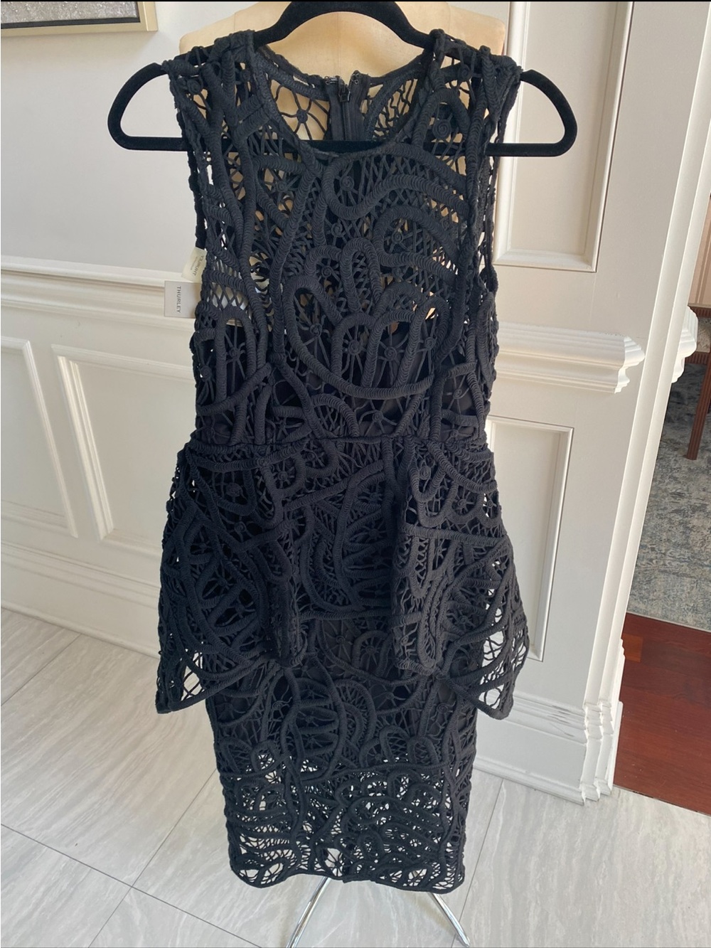 thurley black Lace crochet dress NWT